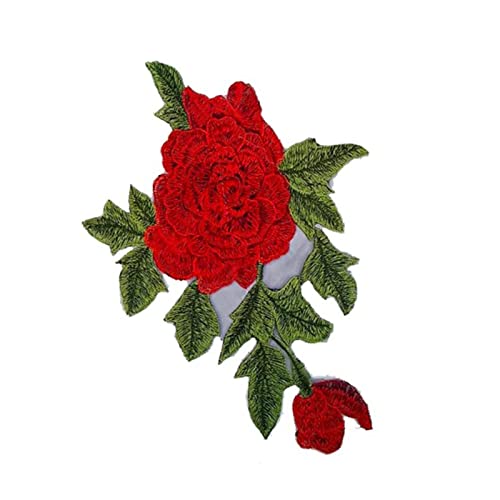 Red Rose Patch mit Exquisitem Blütendesign, Lebendigen Farben für Kleidung, Taschen, Schuhe, Vielseitiger Gebrauch, Langlebiges Material, Unbegrenzte Designoptionen von Zerodis