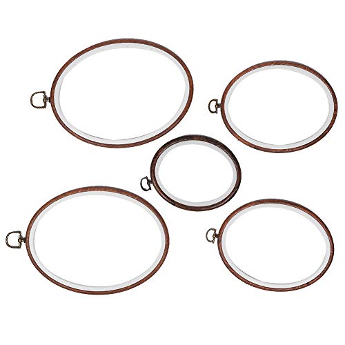 Zerodis Stickrahmen-Kit, 5-teiliger Kreis-Kreuzstich-Reifenring Ovaler Stickrahmen DIY-Zubehörwerkzeuge für Stickereien und Kreuzstiche Zerodis Stickrahmen-Kit, 5-teiliger Kreis-Kreuzstich-Reifenring Ovaler Stickrahmen DIY-Zubehörwerkzeuge für Stickereien und Kreuzstiche von Zerodis