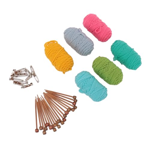Stricknadel-Set, Langlebige Stricknadeln Mini, Einfach zu Verwenden für Puppenbroschen (Walnussfarbe) von Zerodis
