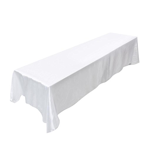 Tischdecke, rechteckig, waschbar, schmutzabweisend, für Bankett, Hochzeit, Party, 147,3 x 320 cm, Weiß von Zerodis