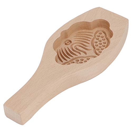 Wood Mooncake Formen DIY Kekse Fondant Kuchen Backküchen Dekoration Werkzeuge Kleiner Fisch Rund um Pfirsich Mondlicht Fisch für Chinesisches Festival, Muffins, Kuchen, Kekse, (#4) von Zerodis
