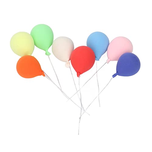 Zerodis 1 12 Puppenhaus-Miniatur-Luftballons-Set, Handgefertigte, Hochsimulierte Landschaftsornamente für Gartendekorationen, 8 Miniatur-Dekostücke für Ihre Bezaubernde Outdoor-Oase von Zerodis