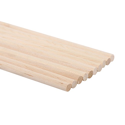 Zerodis 10 stücke 30 cm Lange DIY Holz Handwerk Stöcke Kleine Holzbau Stöcke Bambusstäbe zum Basteln, Bastelstäbe Runder StockFür Handwerk Holzbearbeitung DIY Gebäude Modell(6MM*30CM) von Zerodis