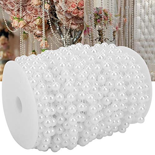 Zerodis 10mm Perle Perlenschnur Perlen Roll Dekoration Schneidfreie Künstliche Perlenkette String Garland Exquisite Handwerkskunst für Hochzeitsfeier Weihnachtsdekor 10mm Perlperle (WHITE) von Zerodis