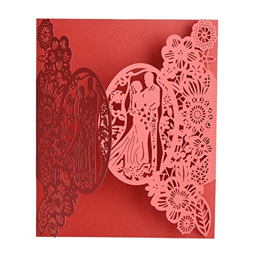 Zerodis 10pcs Cut-Einladungskarten, Europäische Hochzeitseinladungskarten für Geschnitzte Wirtschaft mit Leeren Innenblättern, Vielseitige Verwendung für Verschiedene Veranstaltungen, High-End-Design von Zerodis