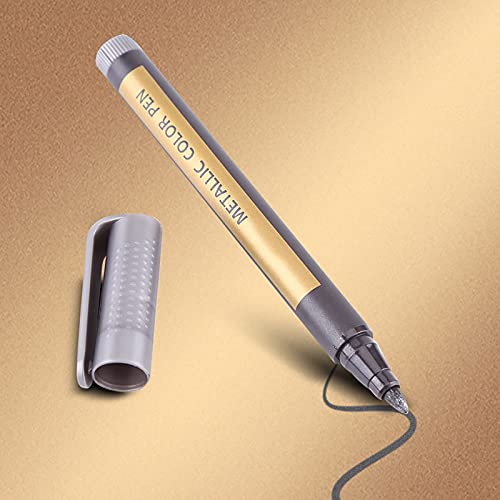 Zerodis 10pcs Metallic Marker Stift Set, Schnell Trocknende Tinte auf Wasserbasis, Mittlere Tipps für -Fotoalbum mit Marker Stifte Filztipp Pastell Metallic Highlighters von Zerodis