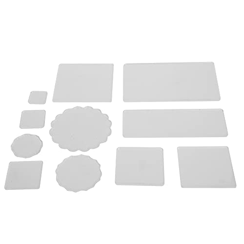 Zerodis 11 Stück Acryl-Stempelblöcke, Transparente Stempelblöcke, Werkzeuge, Stempelblockmatte, DIY, Transparent, Acryl, Klar, Dekorative Stempelblöcke(Gewellter Anzug) von Zerodis