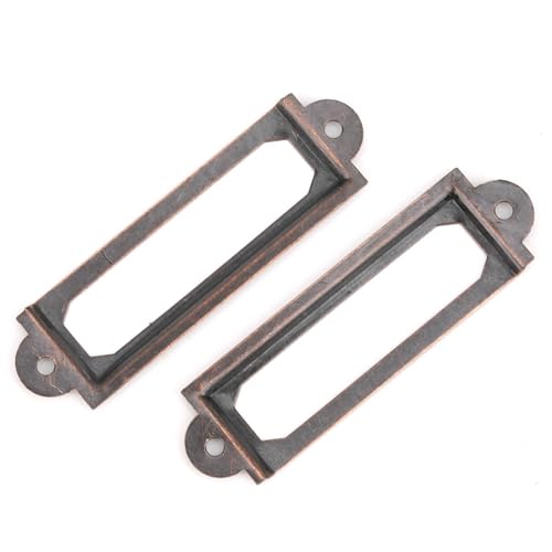Zerodis 20 PCS Schubladen Tag Antique Style Retro Schubladen Schilder Regal Accessoire für Holzkästen Schmuckschachteln Fotoalben (Rötliche Bronzefarbe) von Zerodis