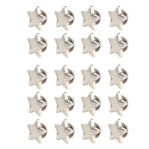 Zerodis 20pcs Sternform Nietstudentknopf Wunderschön Dekoratives Kleidungsschuhzubehör für -Projekte (flaches Silber) von Zerodis
