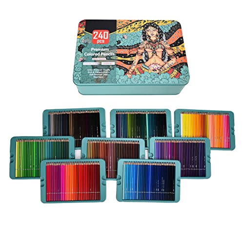 Zerodis 240 Stück Ölige Buntstifte, 240 Farben Handgemalte Buntstifte Malsets Künstlerbedarf für Kinder Erwachsene Malerei Zerodis 240 Stück Ölige Buntstifte, 240 Farben Handgemalte Buntstifte Malsets Künstlerbedarf für Kinder Erwachsene Malerei von Zerodis