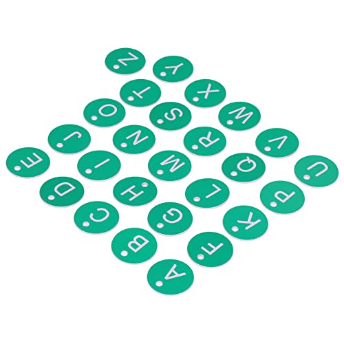Zerodis 26pcs Langlebige Bienenstockmarker mit Loch für das Bienenzuchtmanagement in Garten, ABS -Material (Green Letter Card) von Zerodis