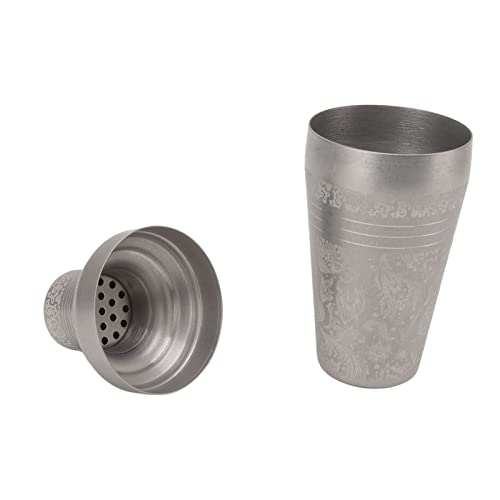 Zerodis 304 Edelstahl Cocktail Shaker Spülmaschine Safer Getränkemixer für Bar, Rost -Proof -Barkeeper Werkzeug für Mixologie Enthusiasten (Mattierte Gravur im japanischen Stil) von Zerodis