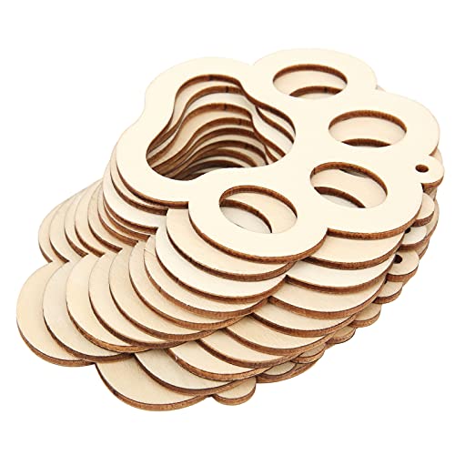 Zerodis 30pcs Dekoration von Holzbärenplatten, Holzmaterial mit Glatte Oberfläche, Zum Zeichnen von Mustern oder Zum Schreiben von Text, Ideal für Festliche Umwelt- und Handwerksliebhaber von Zerodis