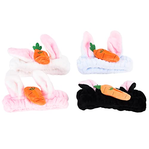 Zerodis 4pcs Hasenohren Stirnband Weiche Plüsch Elastische Stirnbänder für Gesichtswasch-Make-up-Spa mit Rutschfestem Design Schwarz weiß Blau Rosa Zerodis 4pcs Hasenohren Stirnband Weiche Plüsch Elastische Stirnbänder für Gesichtswasch-Make-up-Spa mit Rutschfestem Design Schwarz weiß Blau Rosa von Zerodis