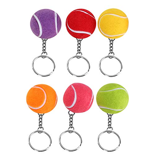 Zerodis 6 Stück Tennisball Schlüsselbund Mehrfarben Schlüsselbund Anhänger Für Kinder Party Gefälligkeiten Lieferungen Sportliebhaber Dekoration Geschenk 4 cm von Zerodis