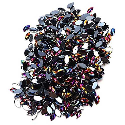 Zerodis Augen - -Störsteine ​​elegante Pferde veränderte Glasversesteine ​​1000 Stück für und Kopfbedeckungsdekoration (09 schwarz AB) von Zerodis