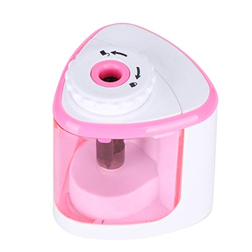 Zerodis Automatischer Elektrischer Bleistiftspitzer Tragbarer Manueller Batteriebetriebener Kompakter Pink für Studentenkünstler, Einfach zu Tragen von Zerodis