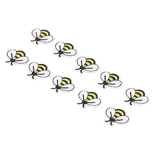 Zerodis Bienen Bestickte Patches Bestickte Applikationen Applikationen Bienenknöpfe Zum Nähen Applikations Patch 10-teilige Set Niedliche für Bekleidungssäcke Jacken Jeans Hüte Biene Biene von Zerodis