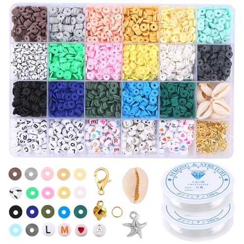 Zerodis Buntes Perlenarmband -Making -Kit, 24 Schlitzperlen Kit mit Schachtel für Schmuckhersteller Armbänder und Halskette, Lagerung, Schönes Zum Herstellen von Ohrringen, Halsketten und Mehr von Zerodis