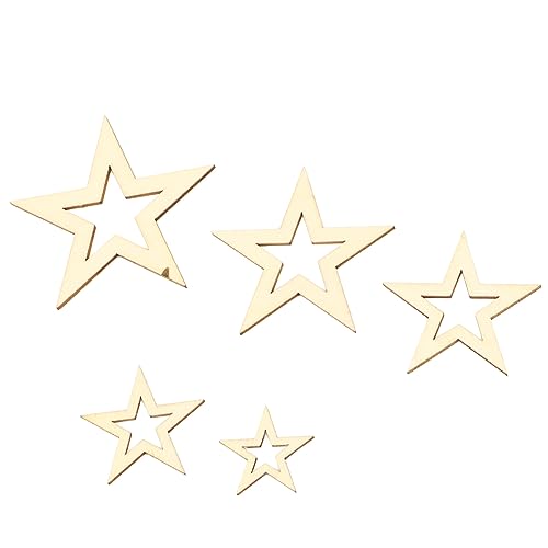 Zerodis DIY -Holzstars Leere Ornamente, die Leicht für die Kunsthandwerksfeier zu Malen Sind, Langlebig Nicht Pappeln von Zerodis
