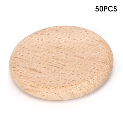 Zerodis DIY Wood Chip Weihnachtsdekorationen 50pcs Roundhand Dekorationszubehör für Armbänder (3,8 cm) von Zerodis