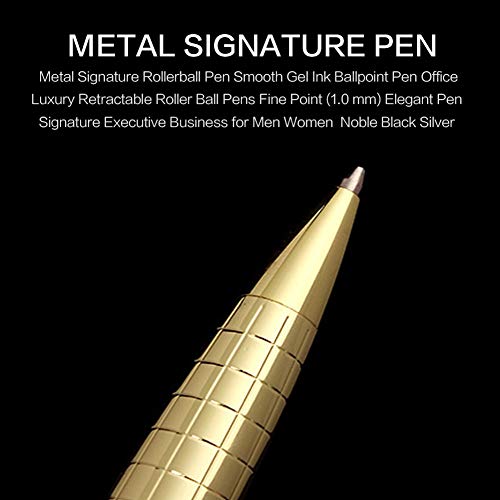 Zerodis Einziehbarer Metal -Kugelschreiber Schwarzer Tinte Medium 1,0 Mm Glattes Schreiben Eleganter Ball Point Stift für Schulgeschäftsbüro (BLACK) von Zerodis