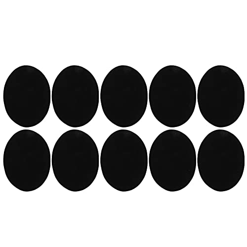 Zerodis Eisen Ovale Flecken Kleber Reparaturfleck für Pullover -Masserhemd, 10 Stücke Langlebiger Stoffaufkleber, DIY -Kleidungsdekoration (BLACK) von Zerodis