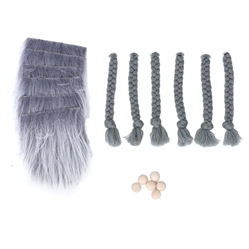Zerodis Grau Kostüm Bart Bart Weihnachten Ornamente DIY GNOME BARD 18 PCs Praktisch von Zerodis