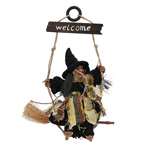 Zerodis Halloween Dekoration hängende Hexe Bar Hausgarten hängen Indoor Outdoor Dekoration Haunted House Prop Retro Hexe Anhänger(jucken mit Black ) von Zerodis