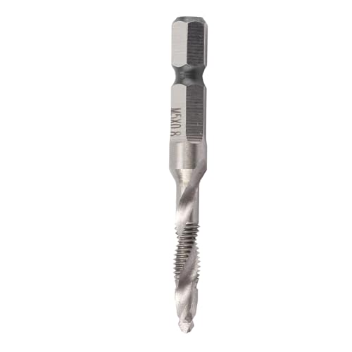 Zerodis Hex Griff Verbindungsbohrer Tap Bit, M5 X 0,8 HSS Sechseckel Griff Übeltool Self Centering Tool -Werkzeug Zum Bohren von Klappen Schneiden Weiche Metalle Aluminiumeisen von Zerodis