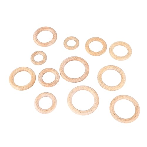 Zerodis Holzringe Kleine Bis Große Größen Nachhaltiges Buchenholzmaterial, das Leicht zu Anpassung von Elevate Crafts mit Einer Vielzahl von Verwendungsmöglichkeiten (6 Größen-Set) von Zerodis
