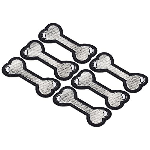 Zerodis Ironon Fabric Patches 6pcs DIY Hundeknochenmuster Baumwollmaterial Gestickt für Kleidung für den Haushalt von Zerodis