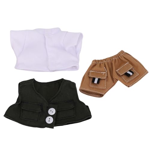 Zerodis Kleidung für Labooboo -Puppe, Gentleman Style Vest Shirt Pant Puppen 3 -teilige Stilvolle Outfit -Puppe Accessoires Anzug Süße Kleidung für Dress -up Einzigartiger Stil von Zerodis