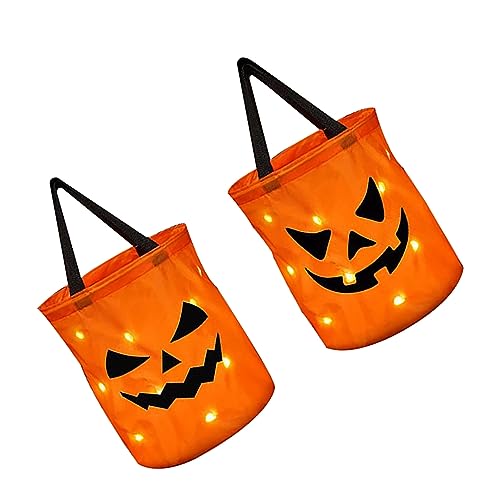 Zerodis LED Halloween Zuckerzuckerhandtaschen Im 2 Pumpenkürbisstil mit Partybeuteln mit Hoher Kapazität für Halloween -Materialgröße 12 Zoll X 10 Zoll für Veranstaltungen für Geburtstagsfeiern Zerodis LED Halloween Zuckerzuckerhandtaschen Im 2 Pumpenkürbisstil mit Partybeuteln mit Hoher Kapazität für Halloween -Materialgröße 12 Zoll X 10 Zoll für Veranstaltungen für Geburtstagsfeiern von Zerodis