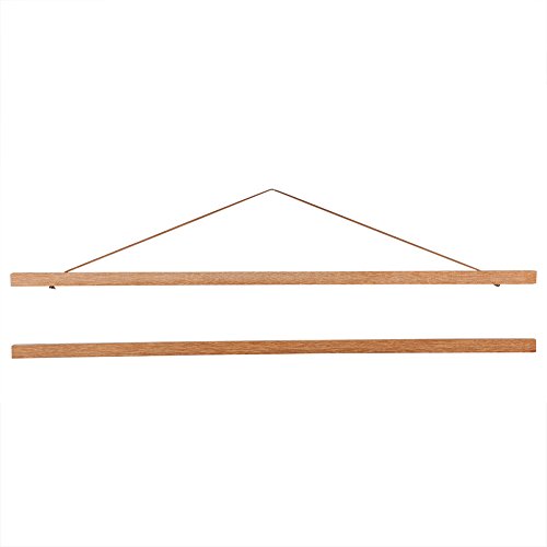 Magnetische Holz Bilderrahmen Naturholz Poster Hange DIY Bild Poster Kunstwerk 70 cm Bild Leinwanddruck Kleiderbügel Für Dekoration Wand Teakholz von Zerodis