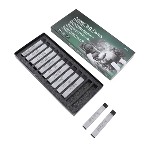 Zerodis Malen mit Weichen Pastellkreiden, 12 Stück, Quadratische Mehrzweck-Pastellkreide für Tägliche Graffiti-Skizzenarbeiten (BLACK) von Zerodis