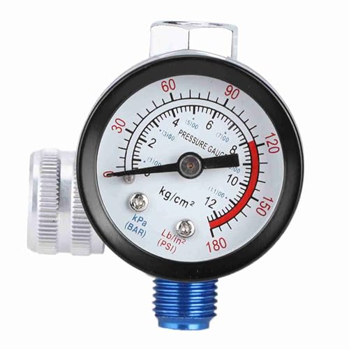 Zerodis Manometer, Mini -Sprühpistolenluftdruckregler mit G1/4 -Gewindeanschluss, Premium Qualitätssprühpistolenregler für Automobil-, Bau und Industriearbeiten. Zerodis Manometer, Mini -Sprühpistolenluftdruckregler mit G1/4 -Gewindeanschluss, Premium Qualitätssprühpistolenregler für Automobil-, Bau und Industriearbeiten. von Zerodis