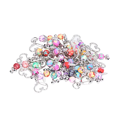 Zerodis Metall-Engelsflügel-Schlüsselanhänger mit bunten Perlen für Party, 30 Stück Schlüsselanhänger zur Dekoration von Zerodis