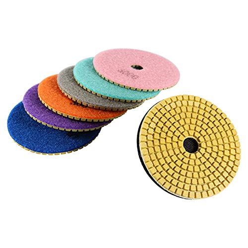 Zerodis Nass Trockene Polierpads Schleifscheiben, 7pcs Schleifscheiben und Klebrige Scheibe mit Speziellem Bindmittel für Winkelmühle Elektrische Handbohrmaschine Geeignet von Zerodis