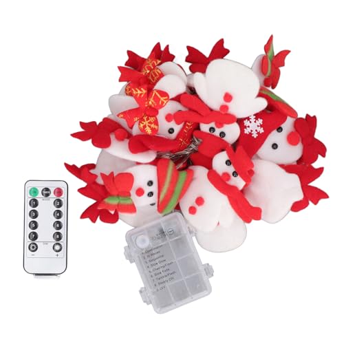 Zerodis Niedliche Schneemann-Lichterkette, 6,6 Fuß, 20 Lichter, Fernbedienung, Warmes Licht, Innen-Lichterkette mit Plüsch-Schneemann-Design für Heimdekoration Zerodis Niedliche Schneemann-Lichterkette, 6,6 Fuß, 20 Lichter, Fernbedienung, Warmes Licht, Innen-Lichterkette mit Plüsch-Schneemann-Design für Heimdekoration von Zerodis