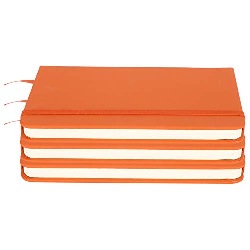 Zerodis PU Leder -Notizblock, Hardcover -Gurt Notizbuch, Tragbares Tagebuch, mit Band, Elastisches Band, 3 PCs, Büroschule, Reisen (ORANGE) von Zerodis