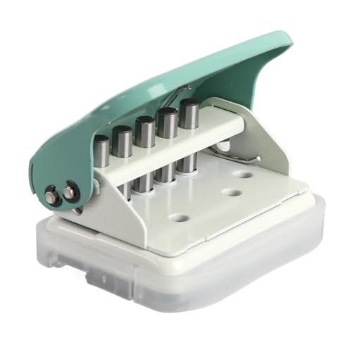 Zerodis Papierloch Puncher, 5 Loch Mini Puncher für DIY Crafts Scrapbooking Home School Office Nutzung (GREEN) von Zerodis