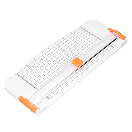 Zerodis Papierschneider Handbuch für Kohlenstoffstahl Papierschneider mit Notch -Design und Faltbarem Lineal Zum Schneiden von Fotos, Verpackungspapier und Mobilfunkfilm (WHITE) von Zerodis