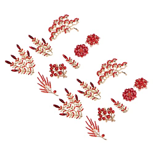 Zerodis Perle Verzierungen Elegante Legierungsanhänger für DIY Crafts Hochzeitsfeier Rot 16 Stücke von Zerodis