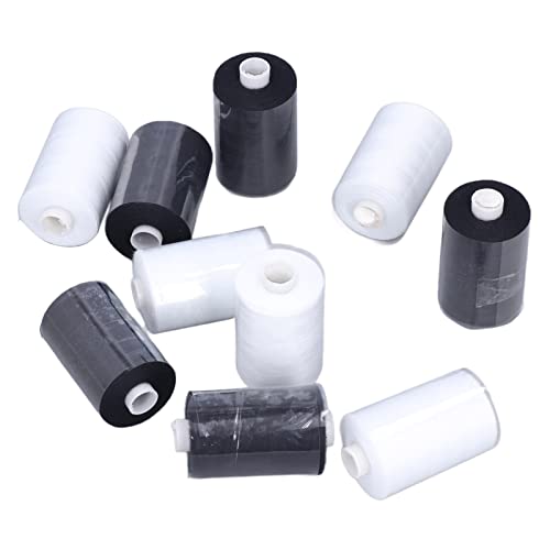 Zerodis Polyester schwarzweiß -Nähfäden Hochfestes DIY -Nähfaden für Haushalt 10pcs für die Meisten Szenarien von Zerodis
