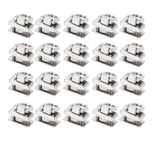 Zerodis Praktische 20pcs D Ring Nieten mit Schraube für Lederhosen Hut Rucksack 360 Rotatable Bolzen Kit 12.5 X 19,5 Mm (SILVER) von Zerodis