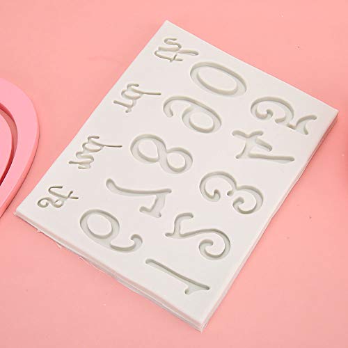 Zerodis Silikon -Alphabet -Muster Schimmel Nicht Stick für Zahlen Buchstaben Basteln Kuchen Fondant Schokolade Grau von Zerodis