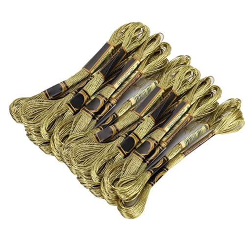 Zerodis Stickerei Polyesterfaden Leicht Gold Metallic Glanz Cross -Stitch Floss für Nähen und Stick von Zerodis