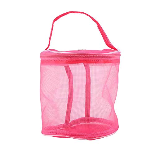 Zerodis Tragbare Stricktasche Zylindernetz Wolle Aufbewahrungstasche Leicht Praktisch Behälter Handtasche für Garnzubehör (Rose Red) von Zerodis