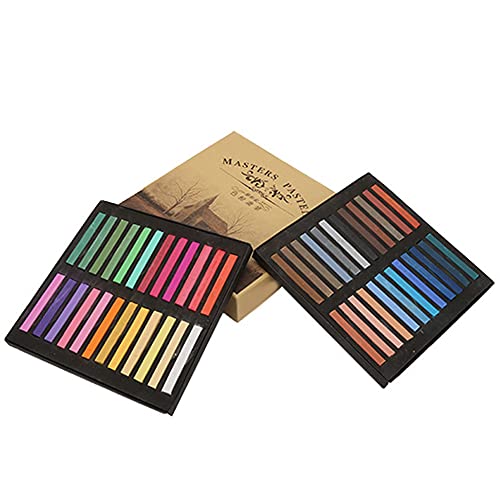 Zerodis Weiches Pastell-Set Sterberute Malkreide Fluoreszierende Buntstifte Einweg-Haarpastelle Kreiden Künstler-Pastell-Set(48 Farben) von Zerodis